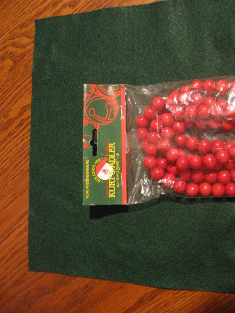 3 For Deal Kurt Adler Santa's World Wooden Bead Cranberry Garlands 9' Ft @ Pkg